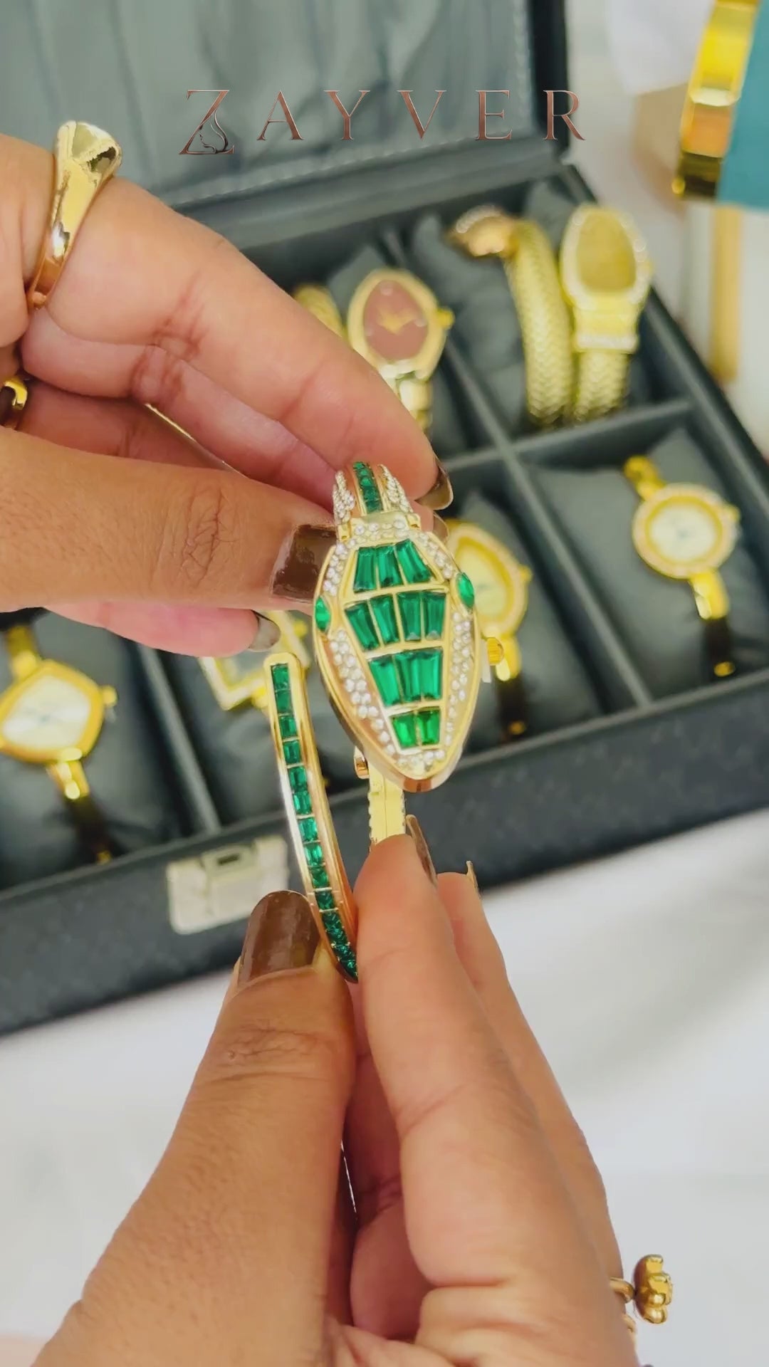 Hidden Crystal Bracelet Watch