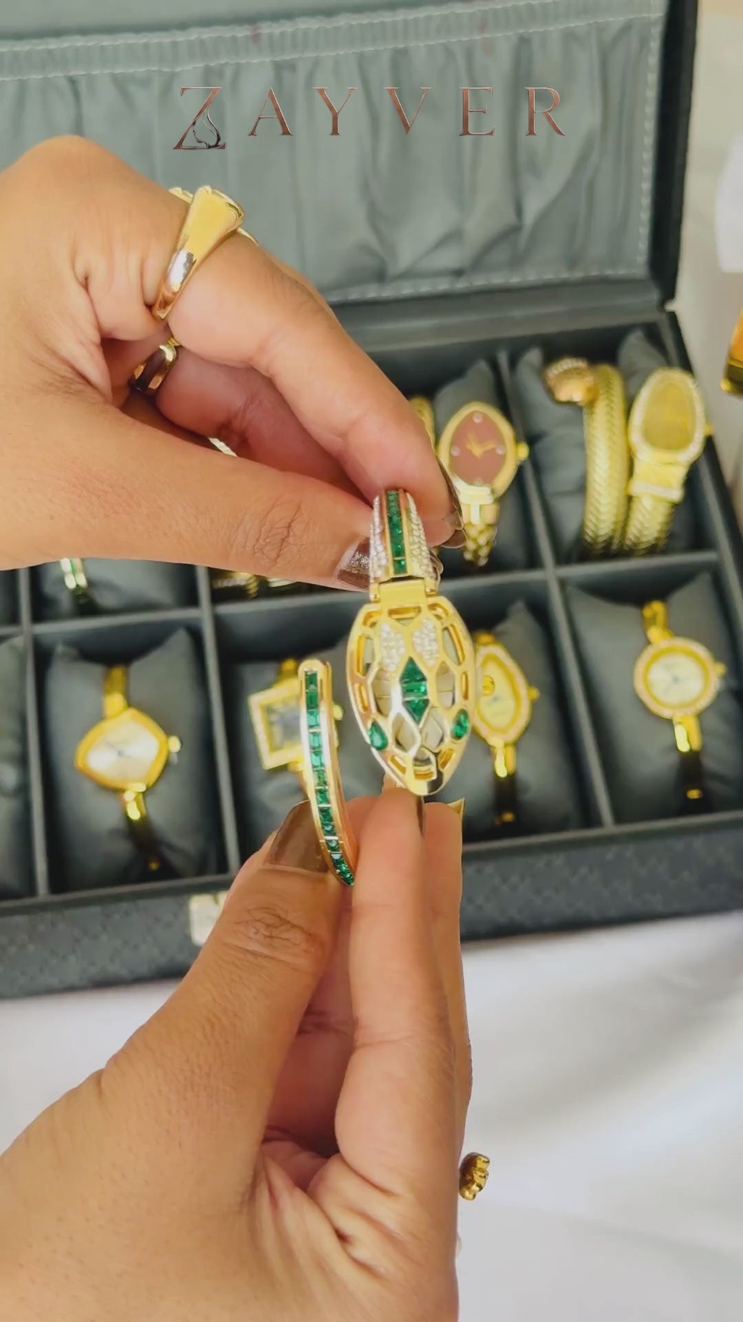 Hidden Crystal Bracelet Watch