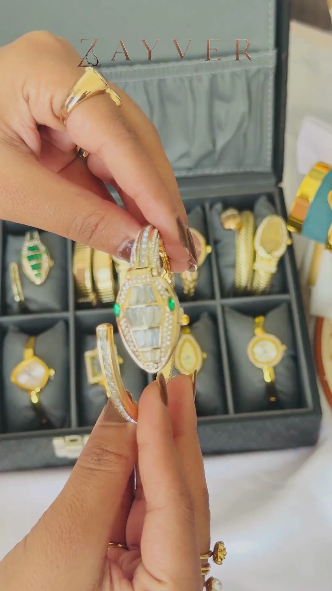 Hidden Crystal Bracelet Watch
